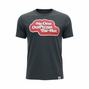Pizza Hut No One OutPizzas The Hut Graphic T-Shirt Gray XL Employee Shirt Flaw